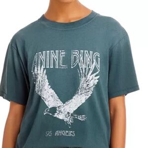 ANINE BING Teal Graphic T-Shirt
